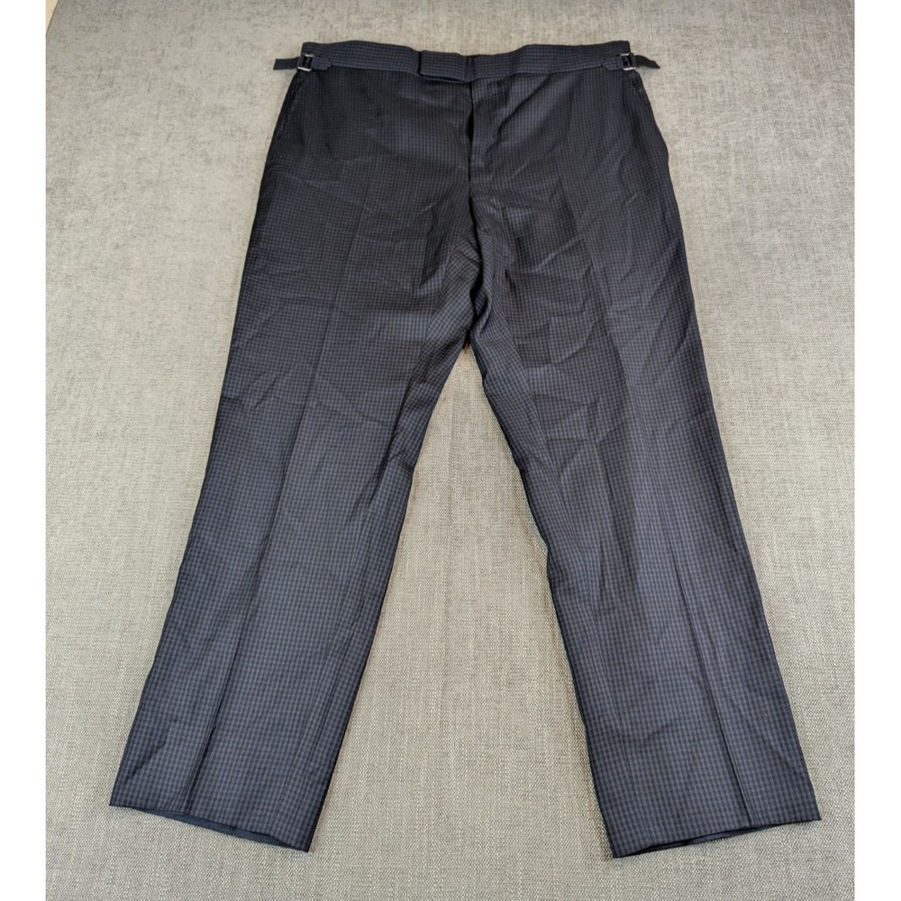 Tom Ford Dress Pants Mens 7-56R (36X29) Check Silk Wool Side Adjusters Trousers - Picture 2 of 13